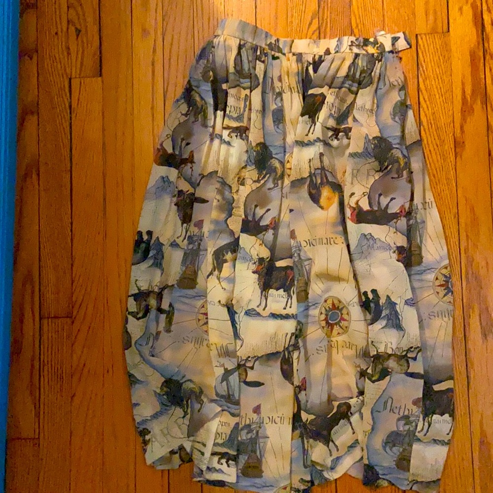 VINTAGE map animal skirt